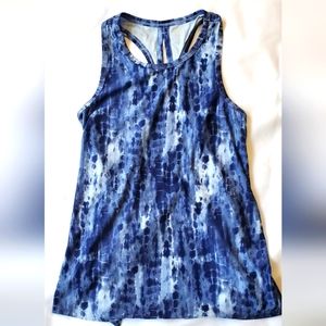 Old Navy Active Tie Dye Blue Split-Back Top, Ladies, Size XS
